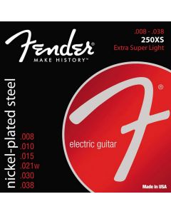 Fender Super 250s string set electric nickel roundwound extra light 008-011-014-021w-030-038 