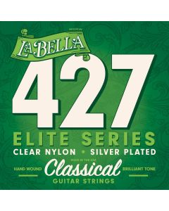 LaBella Elite snarenset klassiek, clear nylon trebles, silverplated basses