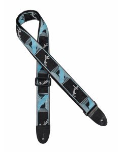 Fender 2  guitar strap 'Monogrammed' black-light grey-blue 