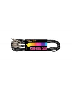 Audio kabel zwart, 0.90 meter, cable 4.0 mm, 2 rca m, 2 rca m (metaal)